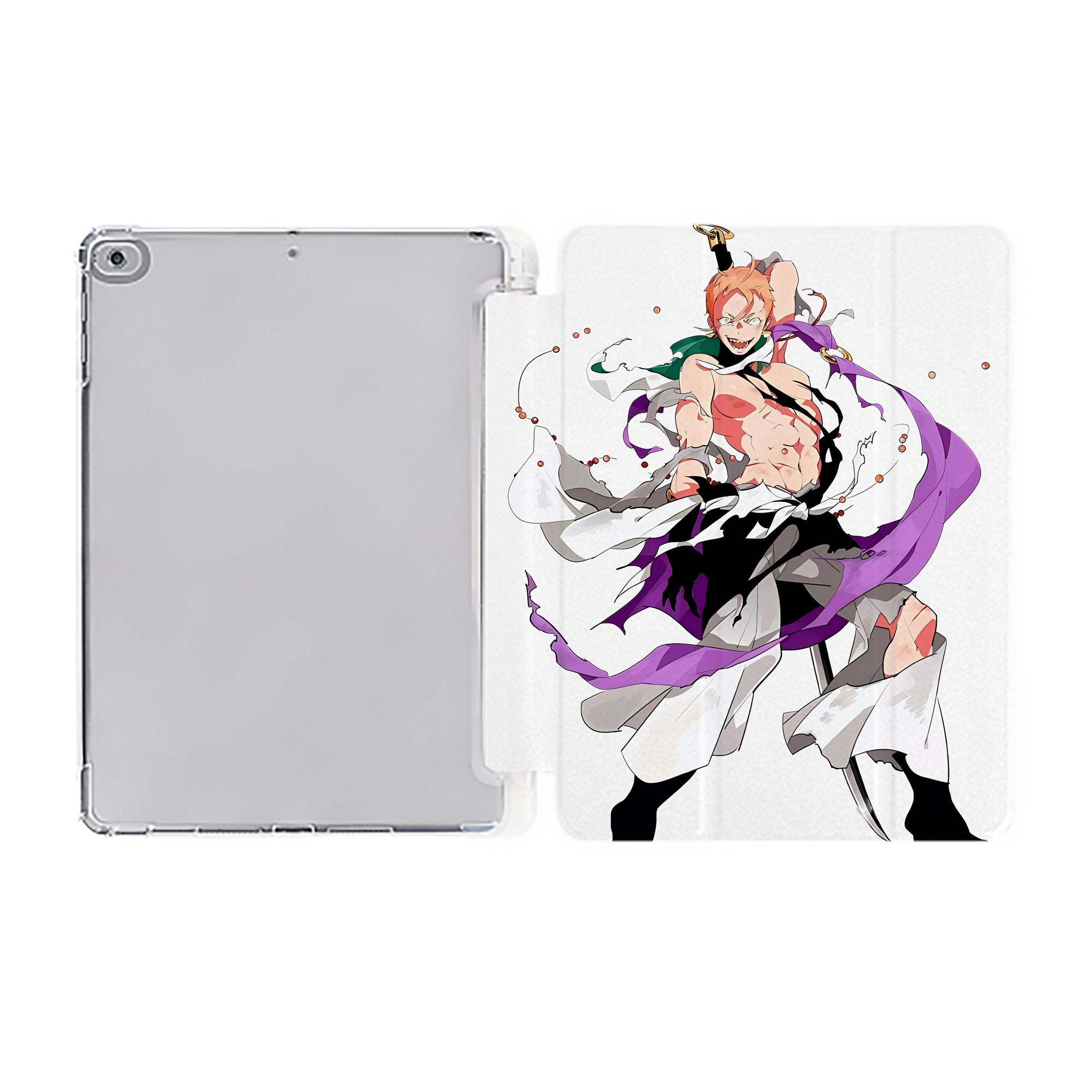（画像用） 刀剣乱舞 Touken Ranbu IPad ケース ペン収納付き 三つ折りスタンド PUレザー×シリコン 対応機種9.5/10.5/10.9インチ
